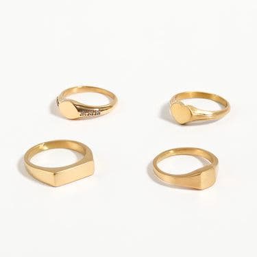 18K Gold PVD Stainless Steel Blank Engravable Heart Signet Ring / ESR0004