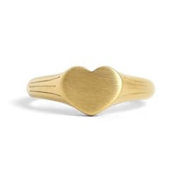 18K Gold PVD Stainless Steel Blank Engravable Heart Signet Ring / ESR0004